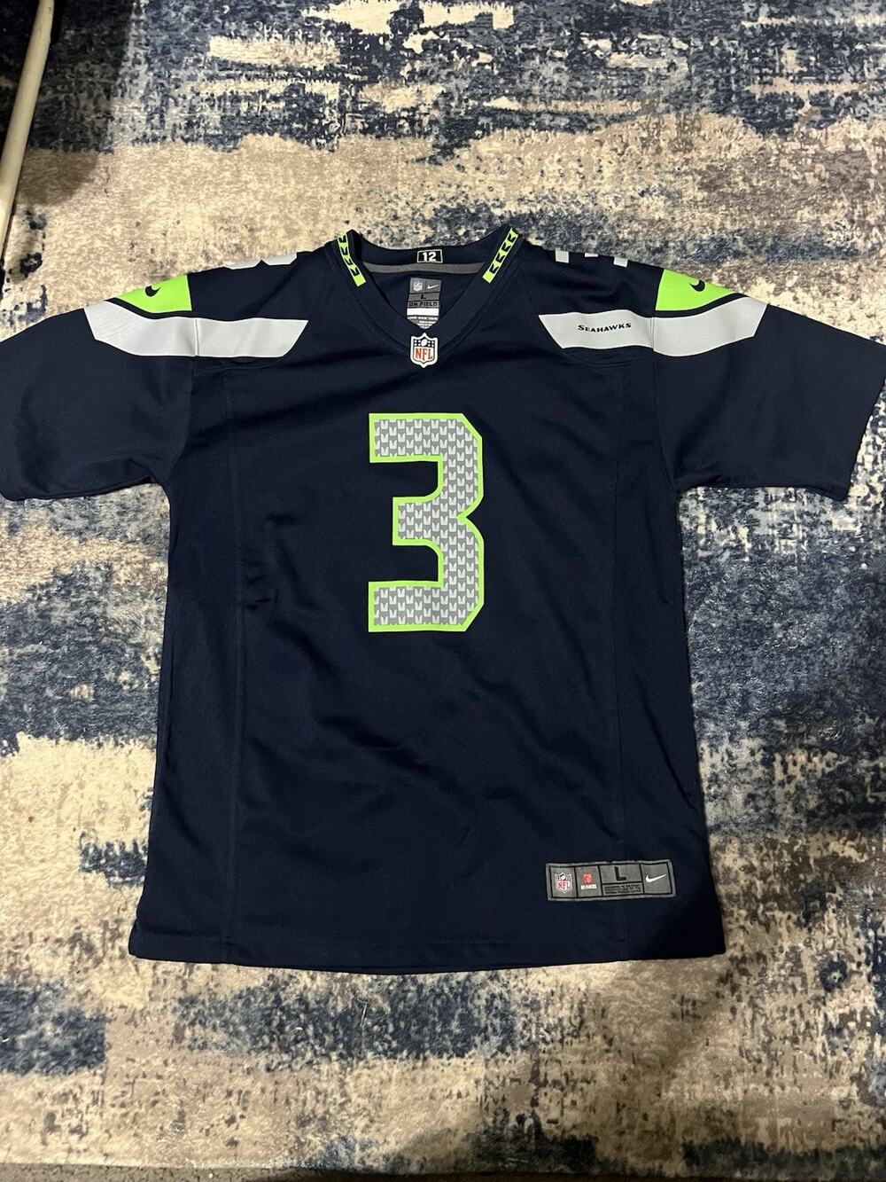 Size Youth L (14-16yo)-Nike Russell Wilson #3 Seattle Seahawks NFL Jersey Men XS